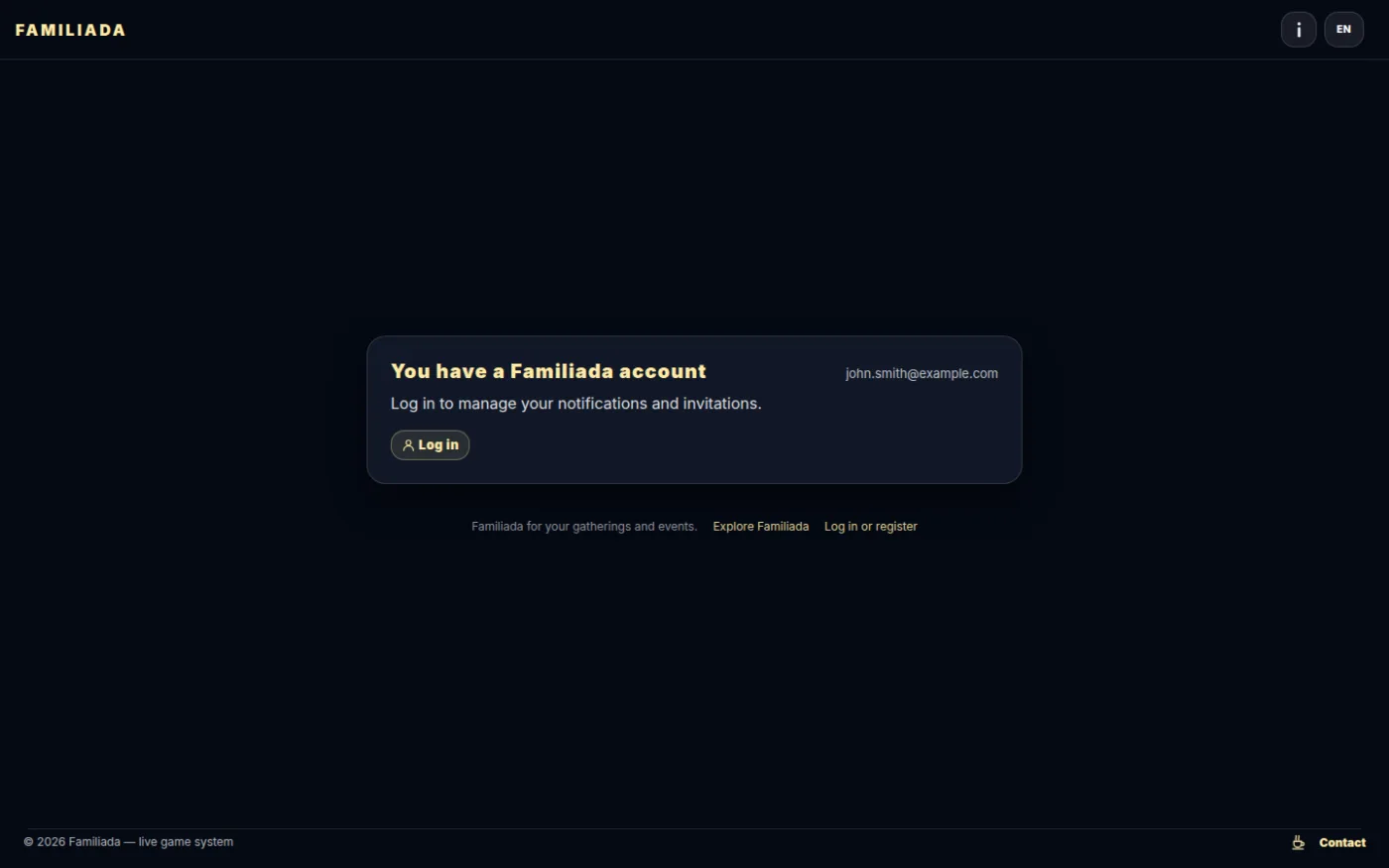 An address with an account — log in
