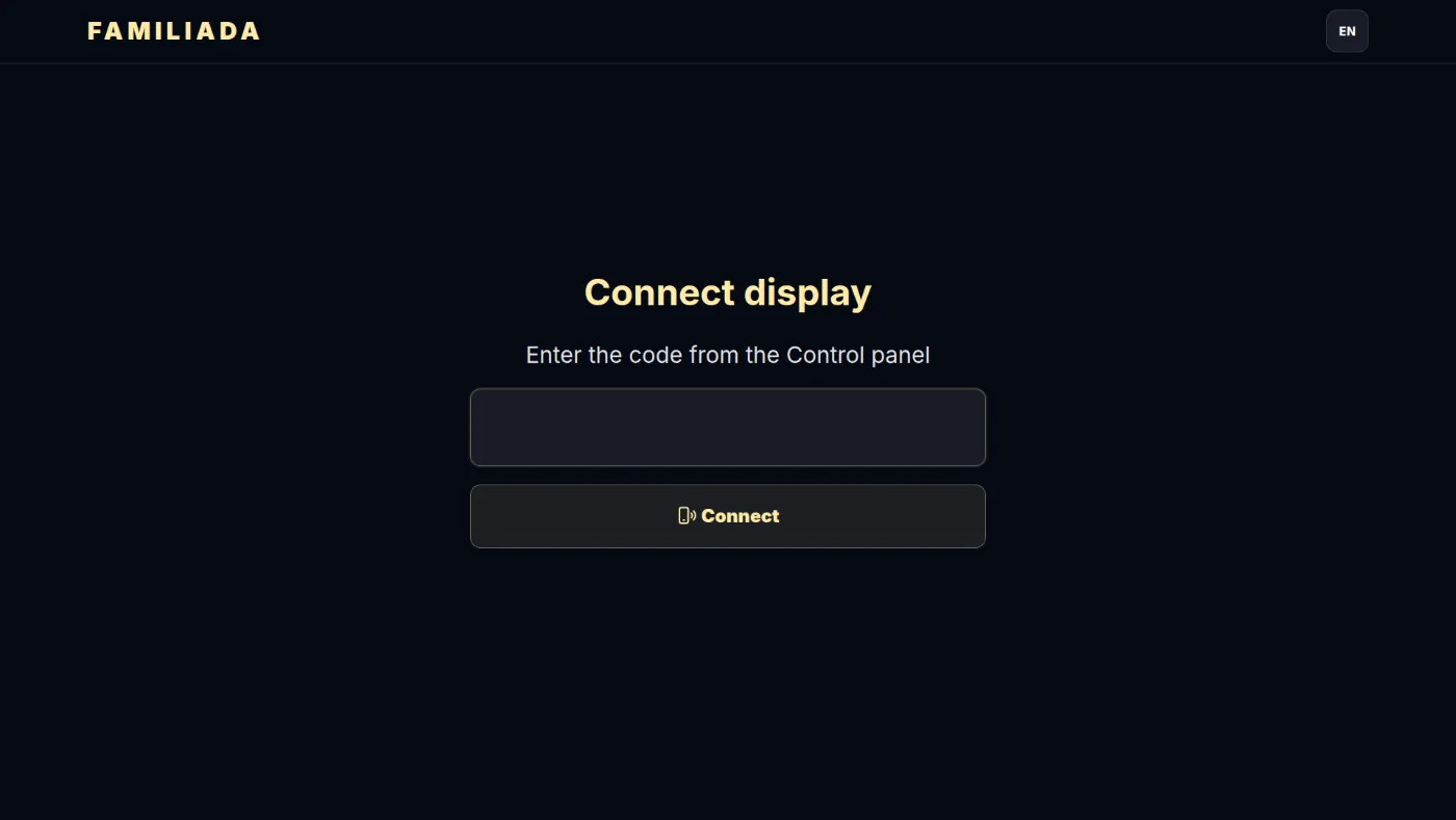 The TV page — the Display code