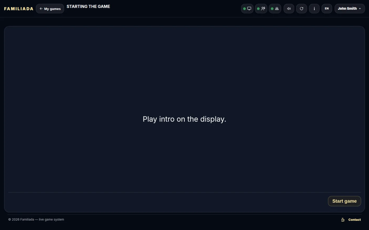 Starting the game