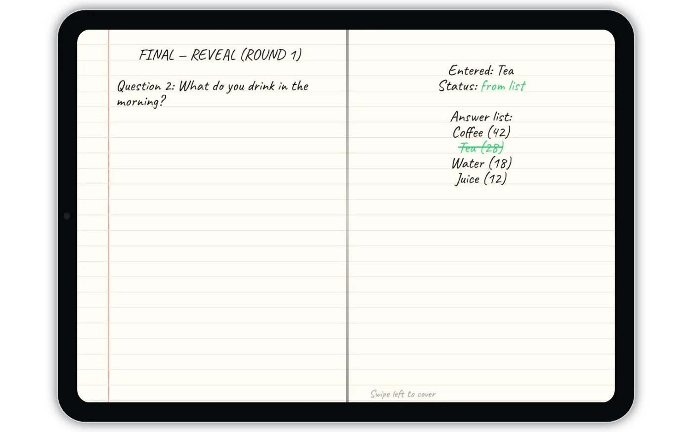 Scoring — host screen