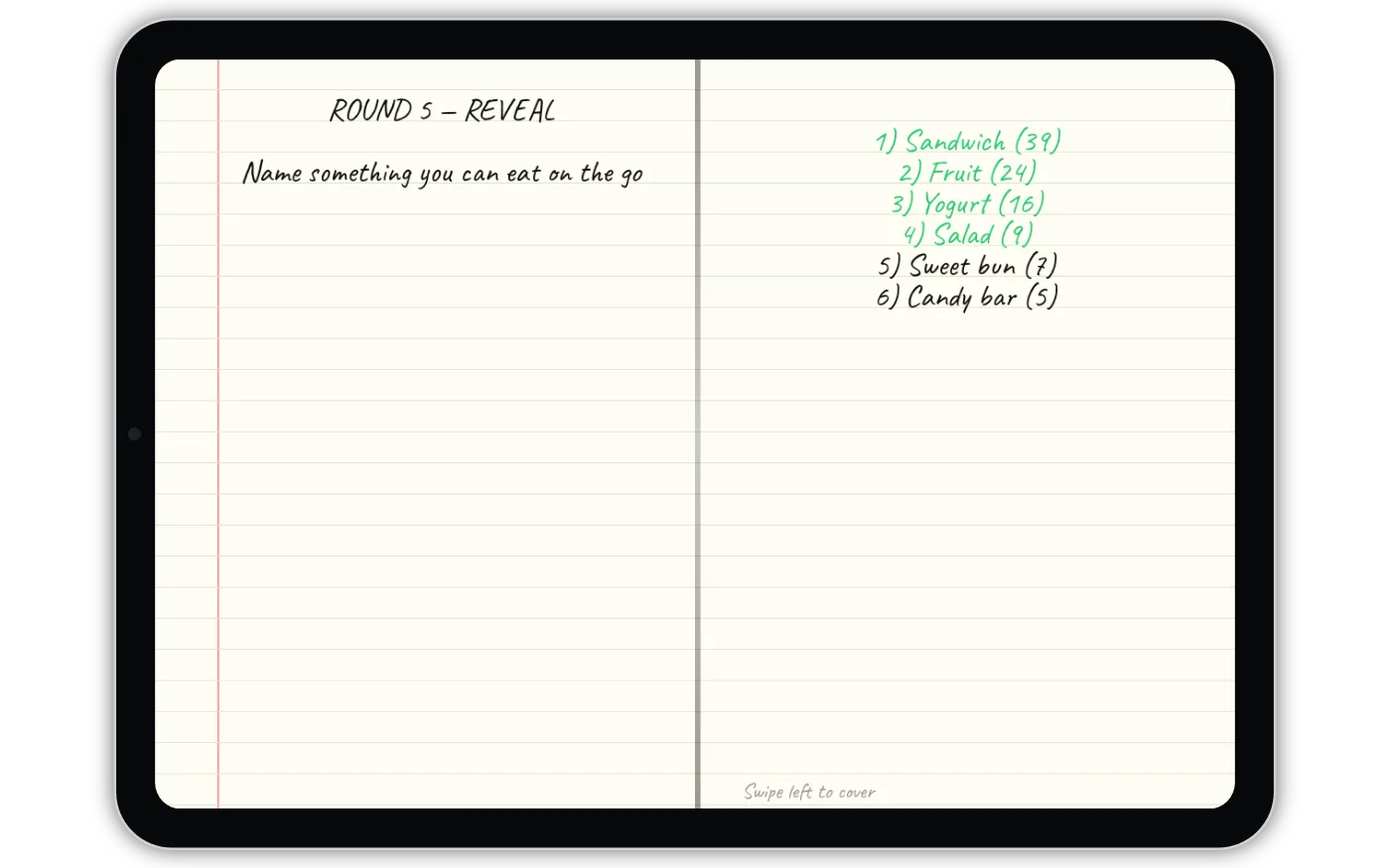 Revealing — host screen