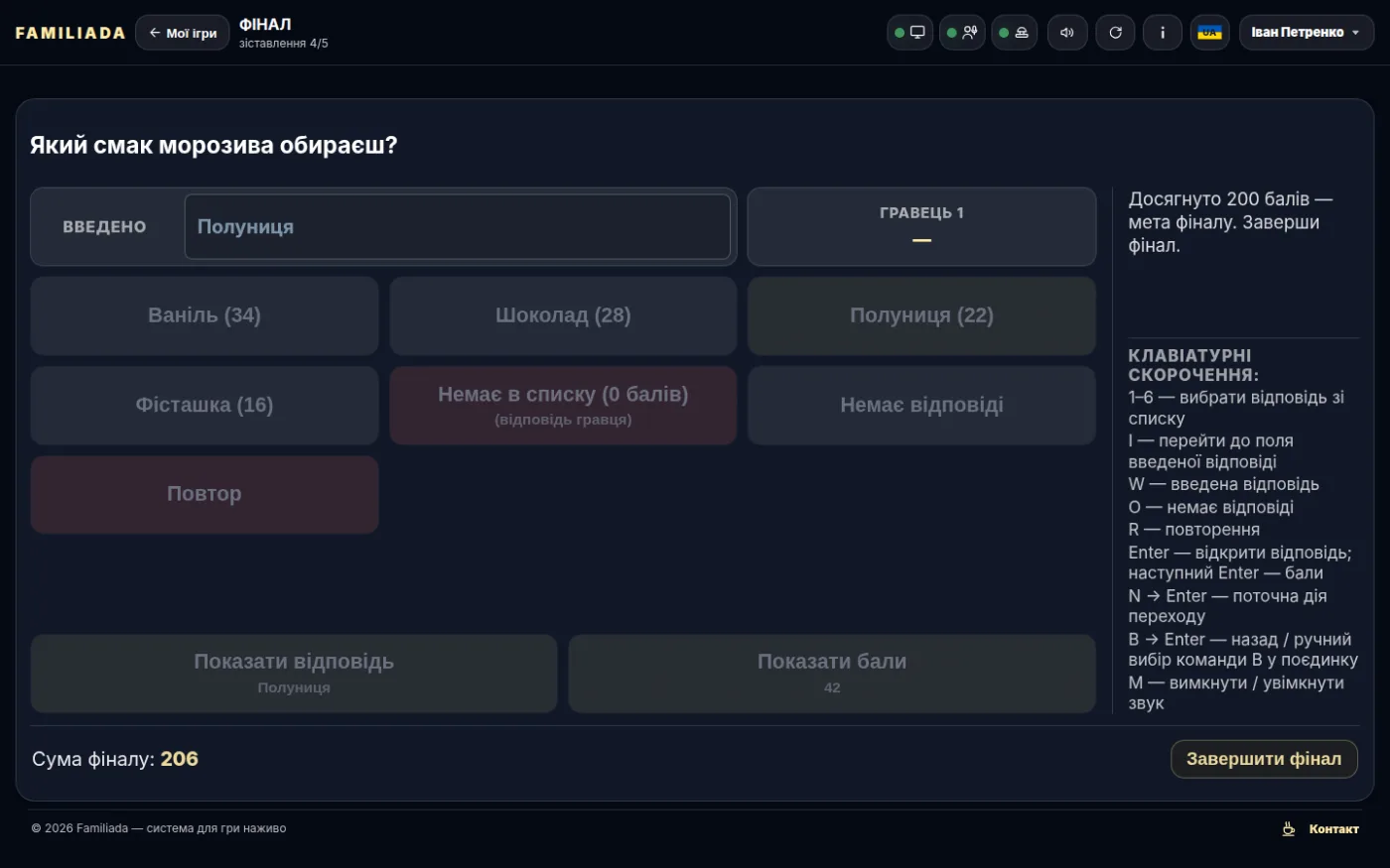 Мету досягнуто — Завершити фінал